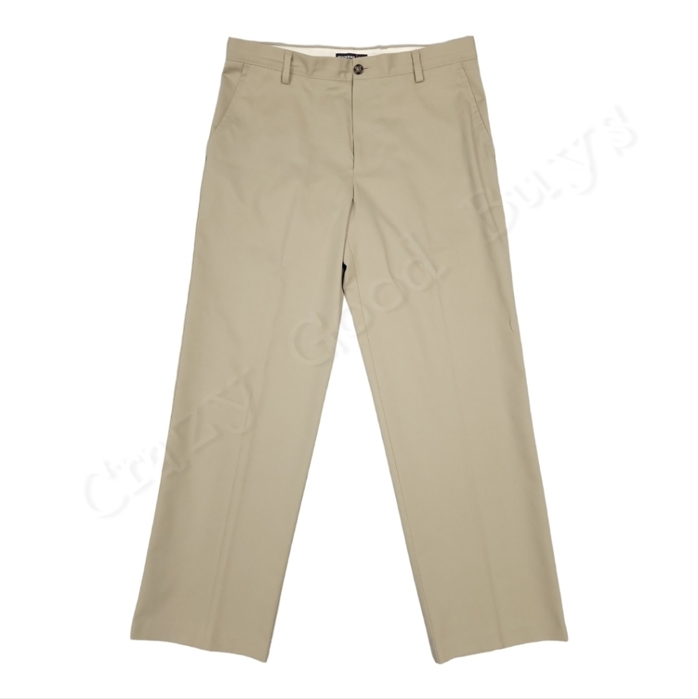 Men's Dockers Classic Fit Khaki Flat Front Straight Leg Dress/Work Pants, 34x30
